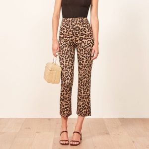 Reformation Marlon Pant in Leopard